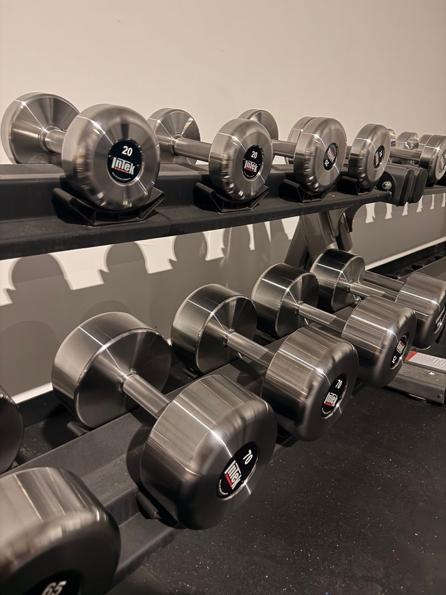 Intek Strength dumbbell rack at Grail Gym San Antonio